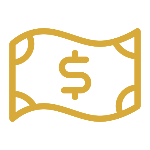 Flexible financing and cash purchase savings icon