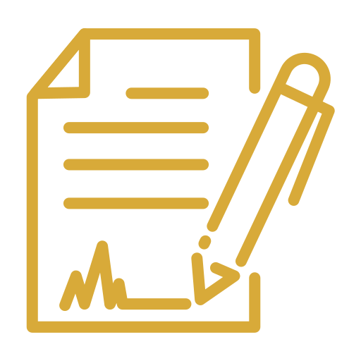 Direct contract execution and land deed signing icon